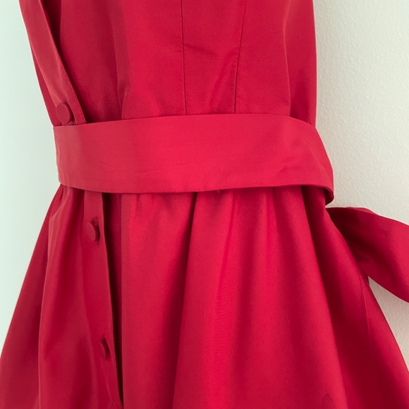 Carmen Marc Valvo Collection Women's Red Halter Dress Black Lace Size 6 - Picture 7 of 14